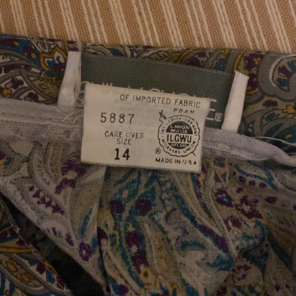 vintage Ship’N shore 14 paisley print midi skirt flowy summer blue king - Picture 6 of 13